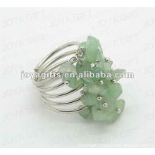 Green Aventurine chip stone wrap rings